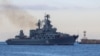 CRUISER MOSKVA SAILS INTO THE HARBOUR OF SEVASTOPOL