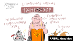 Православный ежик - карикатура currentime.tv 