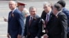 Kazakhstan - Moldovan President Igor Dodon, Uzbek President Shavkat Mirziyoyev, Kazakh President Kassym-Jomart Tokayev and Tajik President Emomali Rahmon walk after the Victory Day Parade in Red Square in Moscow, Russia June 24, 2020. The military parade,