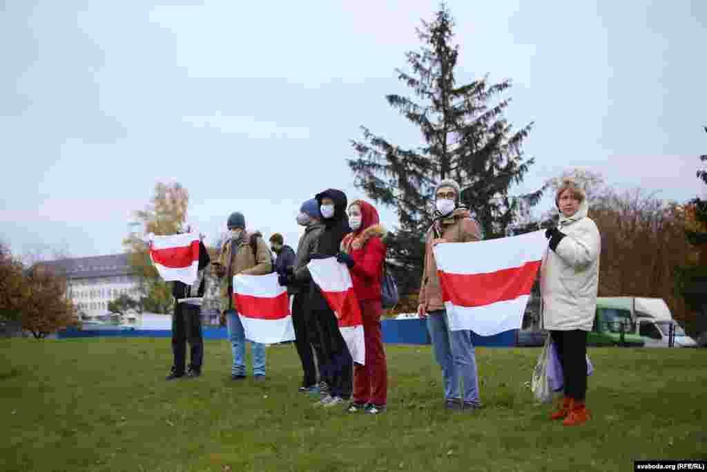 Belarus - Anti-Luakshenka protest march to Kurapaty, Minsk, 1nov2020